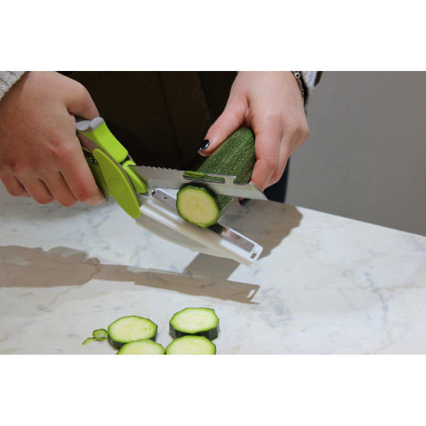 Forbice con tagliere 5 in 1 con zucchine