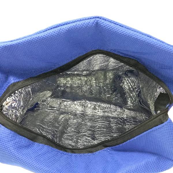 Eco bag magnum rossa particolare scomparto blu termico aperto