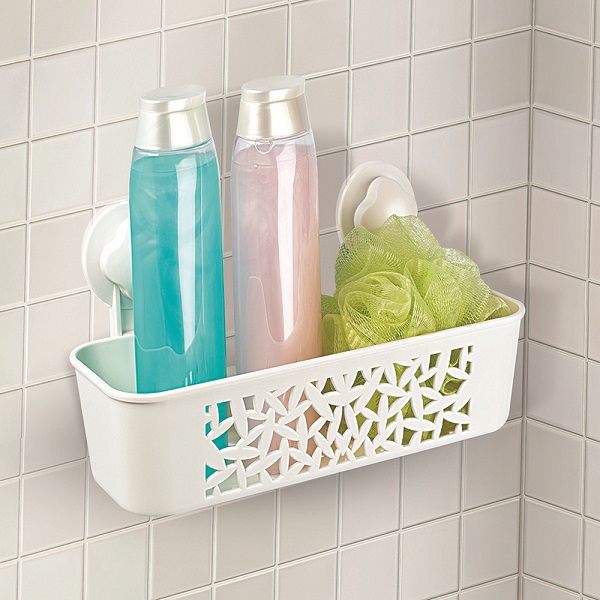 Cesto grande con ventosa con accessori bagno