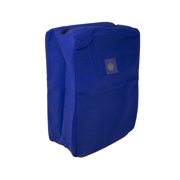 Eco bag magnum rossa particolare scomparto blu chiuso