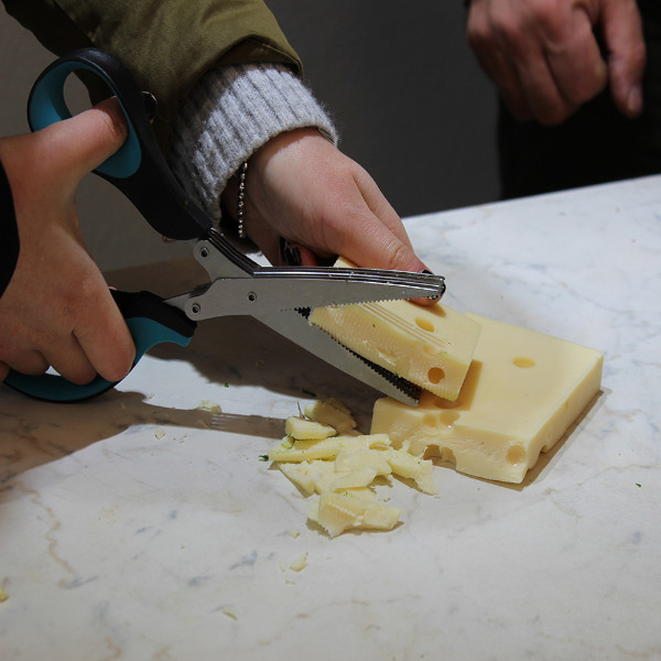 Forbice 10 lame dentate con formaggio