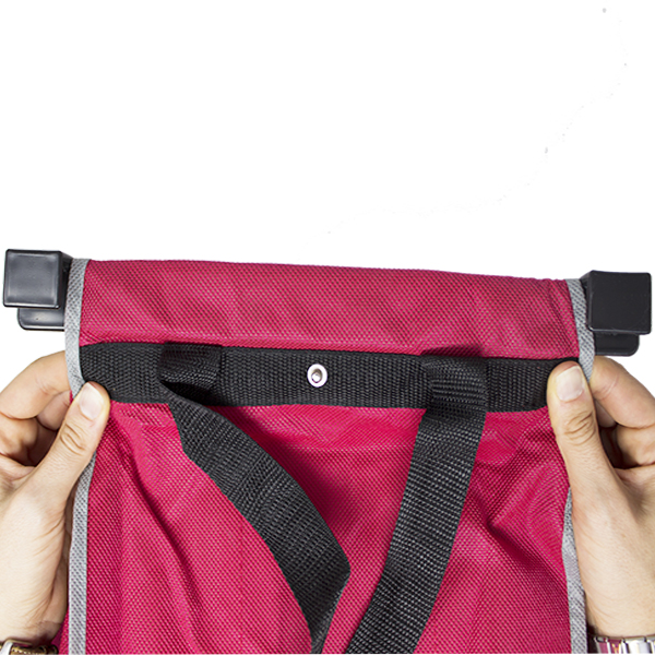 Eco bag rossa particolare maniglia