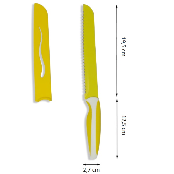 Coltello per pane con custodia con misura