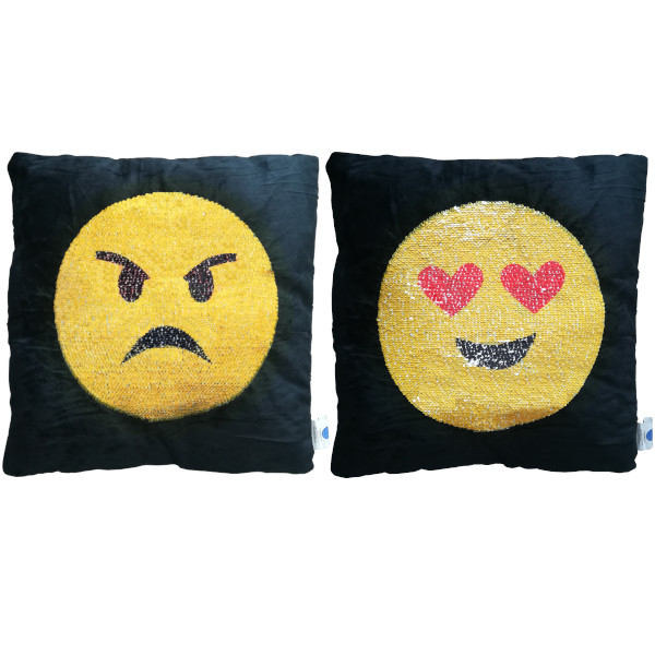 Cuscino smile arrabbiato e cuori