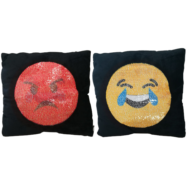 Cuscino smile arrabbiato e che ride