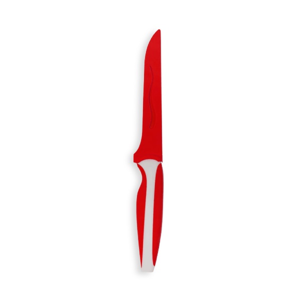 Coltello per disossare rosso con custodia