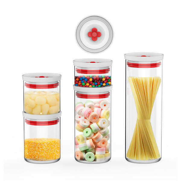Kit 5 pz vasi in vetro con cibo